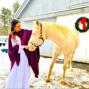 Cranberry red velvet cloak, great for costume events!